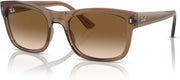 Ray-Ban low-bridge fit sunglasses with transparent light brown frames and brown lenses