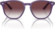 Kids Ray-Ban sunglasses with purple frame and tinted gradient lenses
