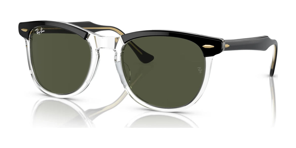 Ray-Ban RB2398 Eagleeye sunglasses with dark green lenses and clear frame