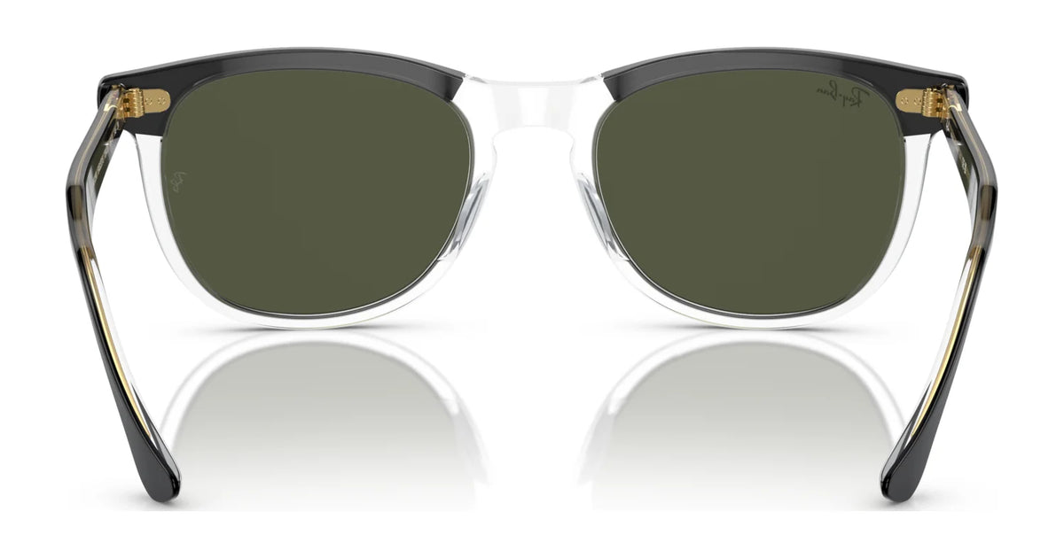 Ray-Ban RB2398 Eagleeye sunglasses with dark green lenses and clear frame with tortoise temples
