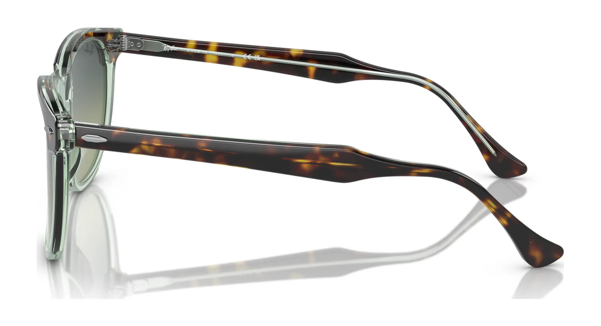 Ray-Ban RB2398 Eagleeye sunglasses, side view with green lenses and tortoise-pattern temples