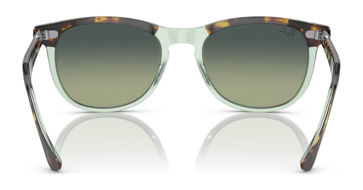 Ray-Ban RB2398 Eagleeye sunglasses with dark green lenses and mint frame with tortoise temples