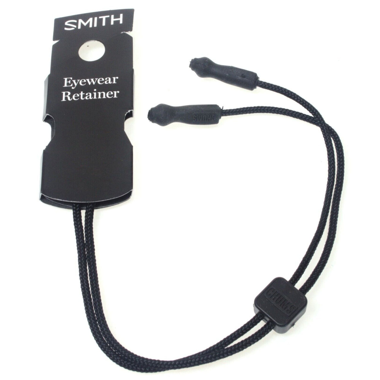 Smith nylon eyewear retainer with black cord and adjustable clip ends