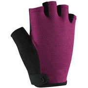 Women's cycling sport bike gloves in plum purple with black palm and finger panels
