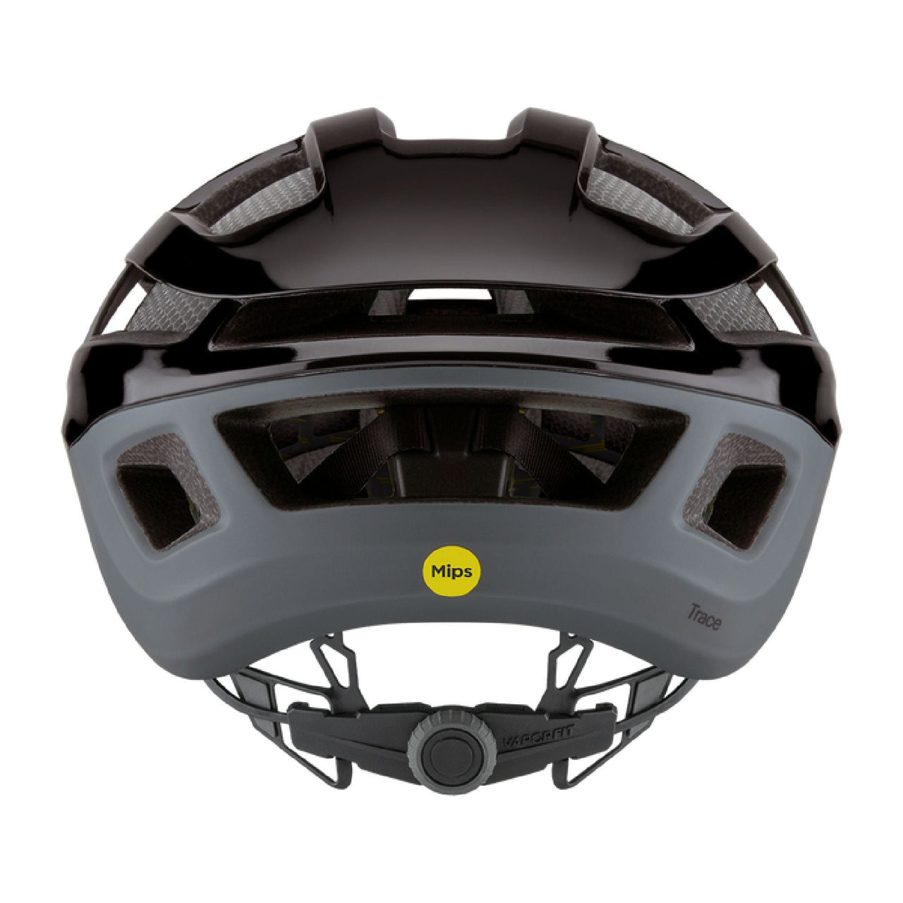 Smith Trace MIPS helmet, rear view with yellow MIPS badge and side vents