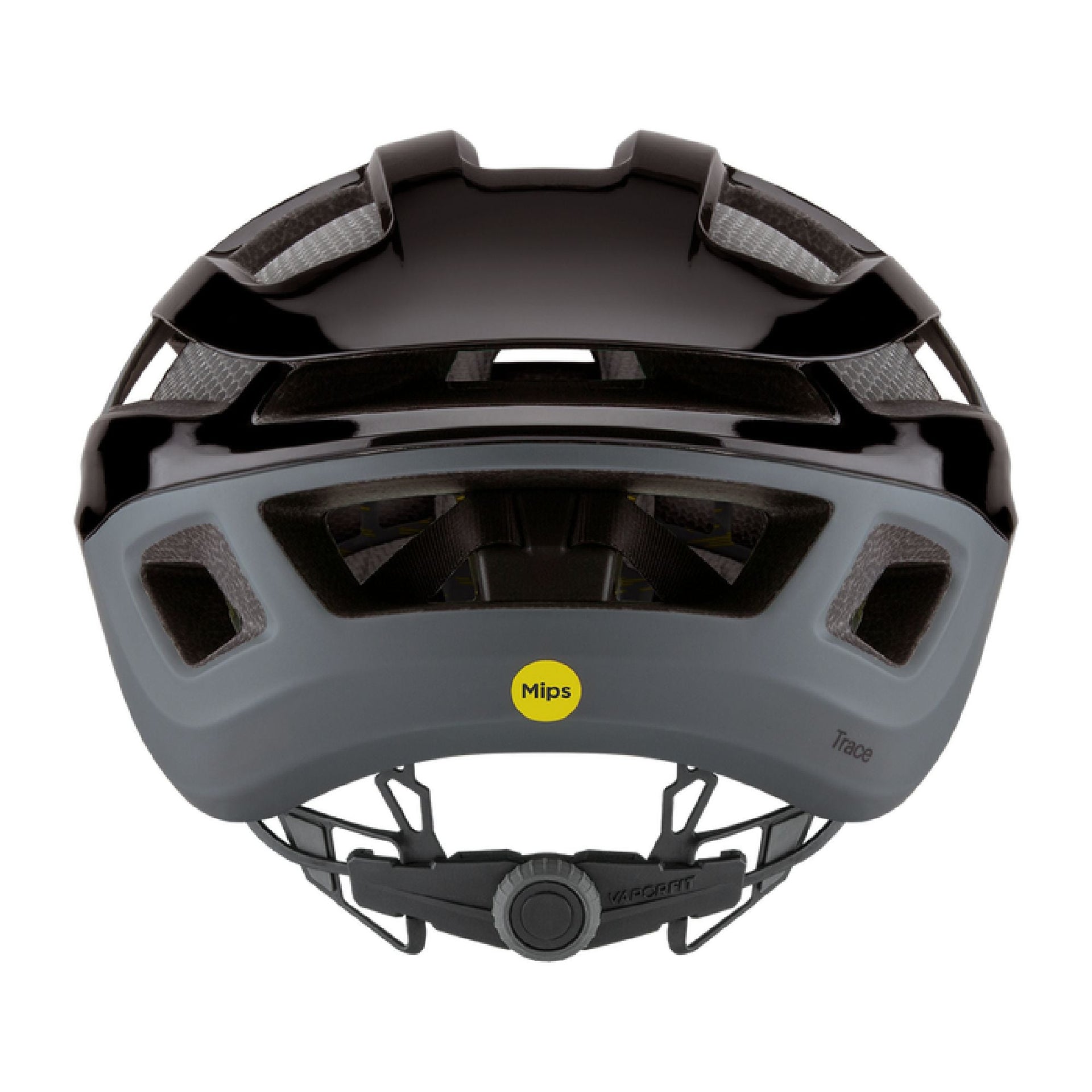 Smith Trace MIPS helmet, rear view with yellow MIPS badge and side vents