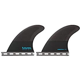 Futures Qd2 375 Symmetrical Honeycomb Quad Trailer Fin Small Smoke/blue