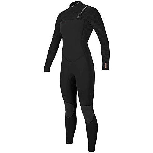 O'NEILL Women's Hyperfreak 4/3Mm Chest Zip Full Wetsuit, Black/Black, 8T