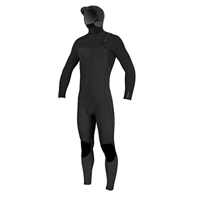 O'NEILL Hyperfreak 4/3Mm Chest Zip Full Wetsuit W/Hood, Black/Black, Medium