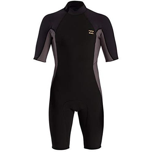 Billabong Men's 2/2 Absolute Back Zip Short Sleeve Flatlock Spring Wetsuit Black Large