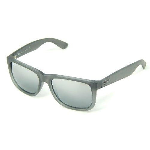 Ray Ban Justin RB4165 852/88 Gray Faded Rubber/Gray Gradient Mirror 51mm Sunglasses