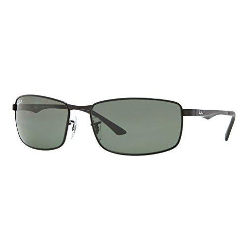 Ray-Ban RB 3498 Sunglasses Black / Green Polarized 64mm