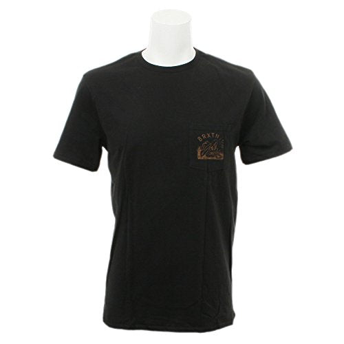 Men's black short-sleeve pocket T-shirt with chest logo patch