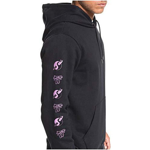 Quiksilver Men's Strange Times Screen Fleece Hoody,2X-Large,Black