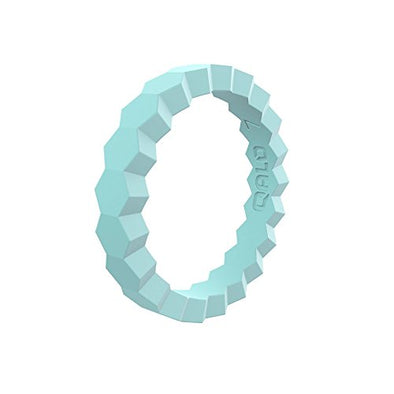 QALO Women's Chevron Stackable Silicone Ring Collection