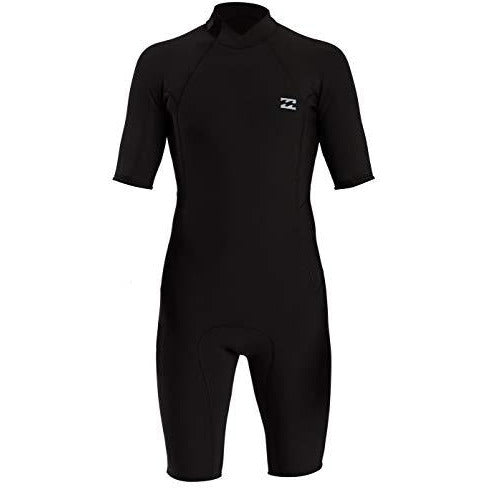 Billabong Men's 2/2 Absolute Back Zip Short Sleeve Flatlock Spring Wetsuit Black Medium