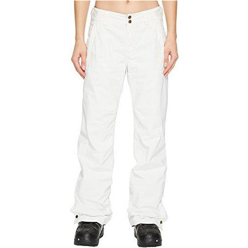 Women’s white pants with button front and side pockets