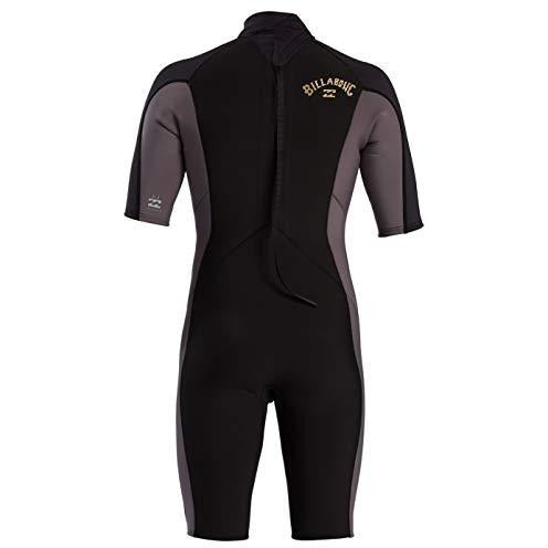 Billabong Men's 2/2 Absolute Back Zip Short Sleeve Flatlock Spring Wetsuit Black Medium
