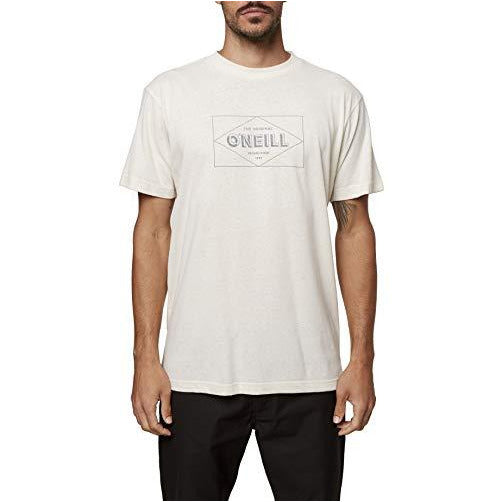 O'NEILL Mens Printables S/S Screen Tee Oatmeal Heather/Ticket XL