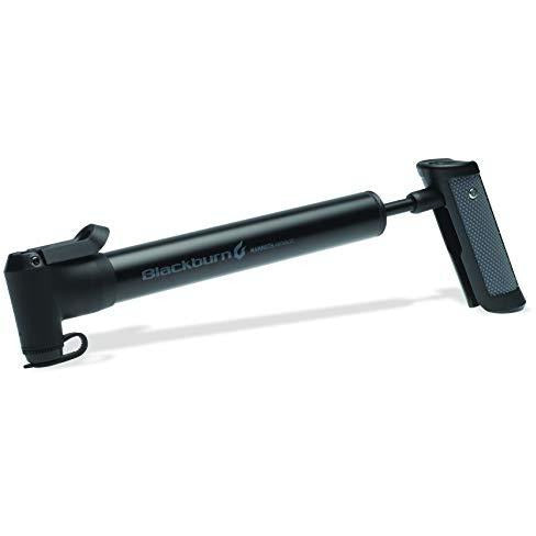 Black bike mini pump with Anyvalve head and textured grip handle