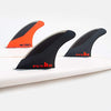 FCS 2 JS PC Tri-Fin Set Charcoal-Red L