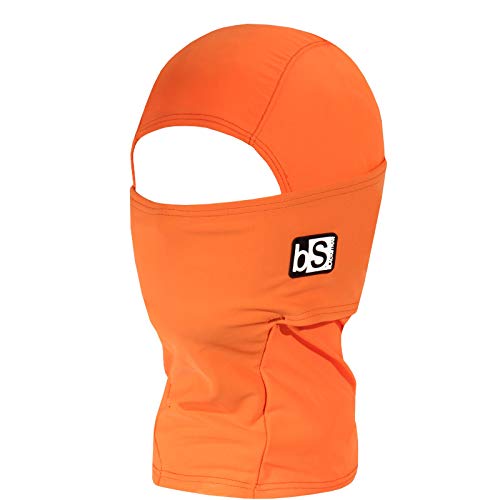 Kids bright orange dual-layer hooded neck gaiter with bS logo