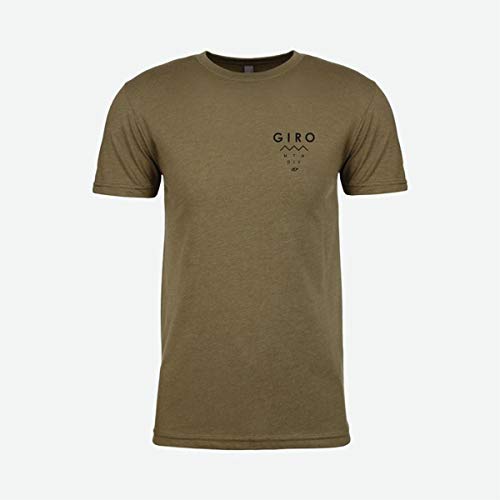 Men's tech short-sleeve T-shirt in olive with small chest GIRO logo