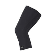 Thermal cycling knee warmers, jet black, curved fit and stitched lower logo