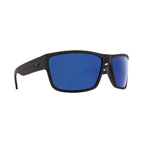 Spy Optic Rocky Sunglasses - Soft Matte Black - HD+ Gray Green Polar with Dark Blue Spectra Mirror