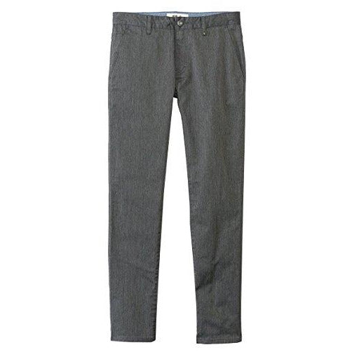 Men's black casual pants with belt loops, button fly, and straight legs