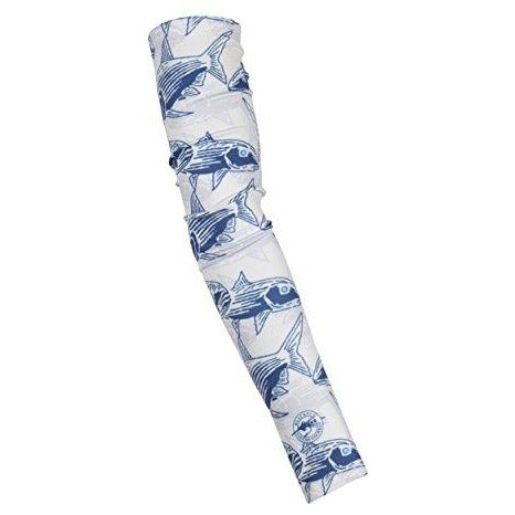 BlackStrap Daily Sleeves Unisex Outdoor UV Sun Arm Protection (2 Set), BlackFly Blue Bones, Large/X-Large
