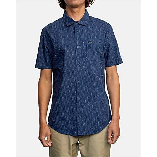 RVCA Men's Spring Short Sleeve Woven Button Up