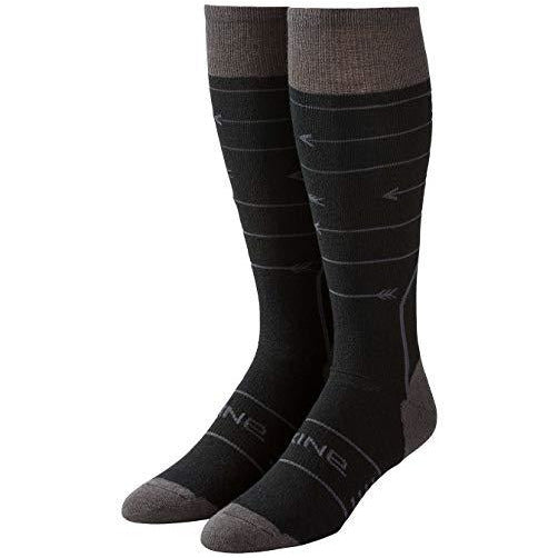 DAKINE men's black thin crew socks, ribbed cuff with cushioned foot