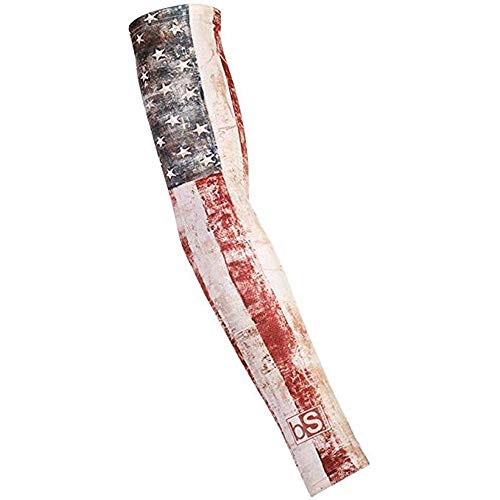 BlackStrap Daily Sleeves Unisex Outdoor UV Sun Arm Protection (2 Set), Old Glory, Small/Medium