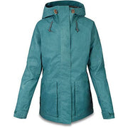 Dakine Weatherby teal hooded rain jacket with drawcord hem and front pockets