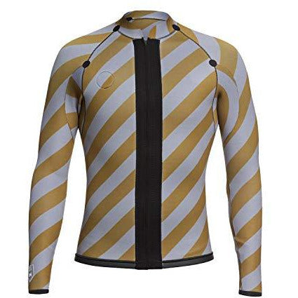 Quiksilver Highline 2mm LTD LS Front-Zip Glide Skin Jacket XKKY-Black-Gold L
