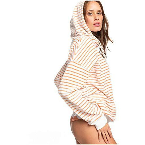Roxy Womens End of The Rainbow - Velour Hoodie - Women - L - Beige Cafe Creme Zoupla Horizontal L