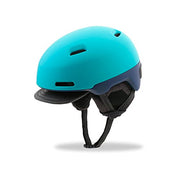 Adult urban cycling helmet in matte teal with vent openings and chin strap