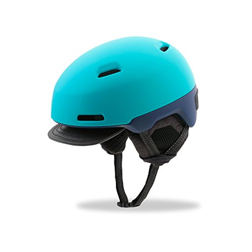 Adult urban cycling helmet in matte teal with vent openings and chin strap