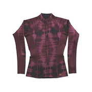 Dakine women's purple tie-dye zip jacket with long sleeves and stand collar
