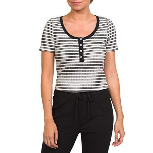 Hurley Womens Rib Short Sleeve Henley