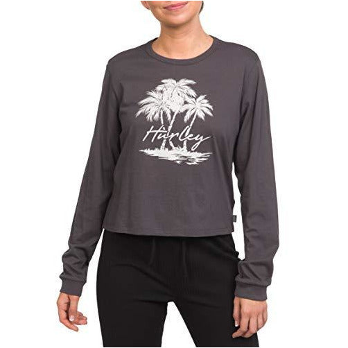 Hurley Womens Scripted Palms Perf Long Sleeve