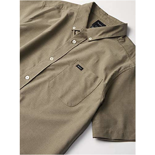 RVCA Men's Thatll Do Stretch Short Sleeve Woven Button Front Shirt