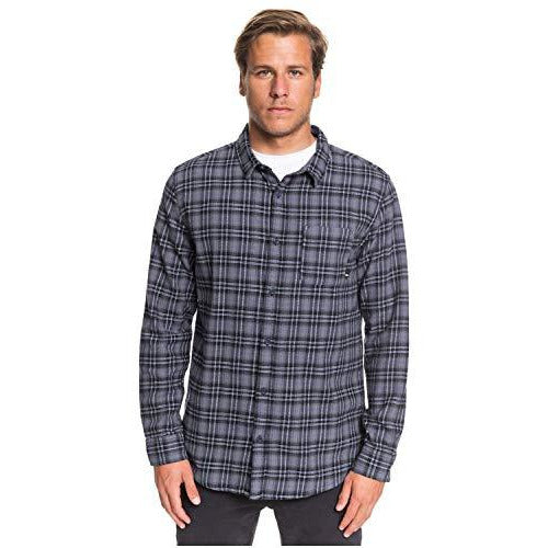 Quiksilver Mens Inca Gold Check Long Sleeve Shirt Blue M