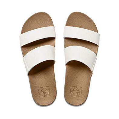 Reef Womens Sandals Vista | Vegan Leather Slides for Women With Cushion Bounce Footbed