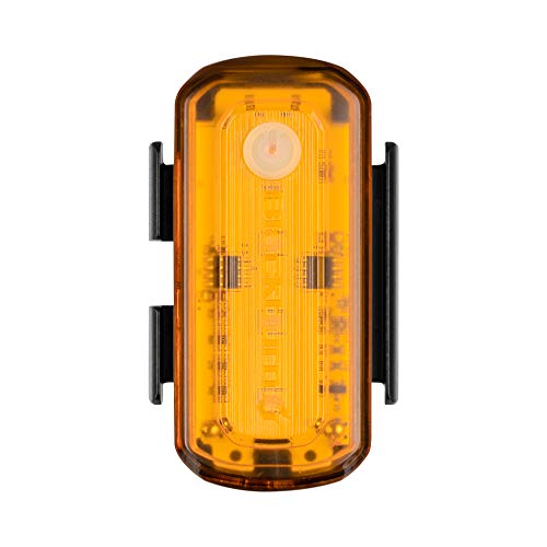 Amber LED bike side light with black mounting brackets