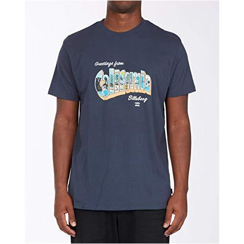 Billabong Greetings California Short Sleeve T-Shirt Blue Medium