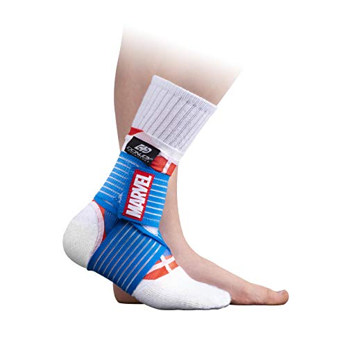 DonJoy Advantage Kids Figure-8 Ankle Support Featuring Marvel Compression Brace for Ankle Injuries Stability Youth Children Running Sports Basketball Soccer Tennis