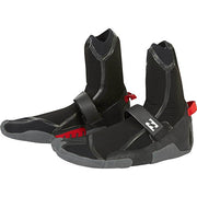 Men's black 3mm neoprene surf boot, high ankle, gray sole and side strap