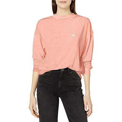 Billabong women's crew neck sweatshirt, dusty pink, long sleeves with small logo